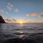 Atardecer desde Vila Franca do Campo en São Miguel
